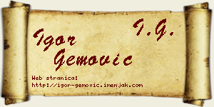 Igor Gemović vizit kartica